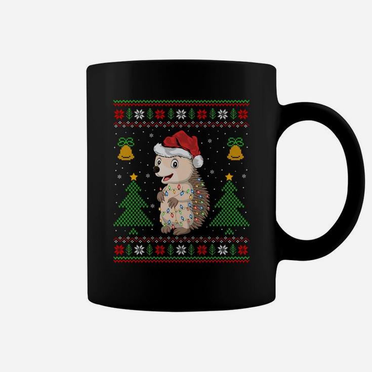 Funny Hedgehogs Xmas Gift Santa Hat Ugly Hedgehog Christmas Sweatshirt Coffee Mug