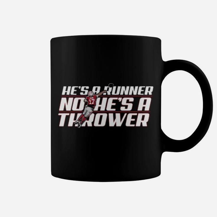 Funny Hes A Runner No He Is A Thrower Coffee Mug