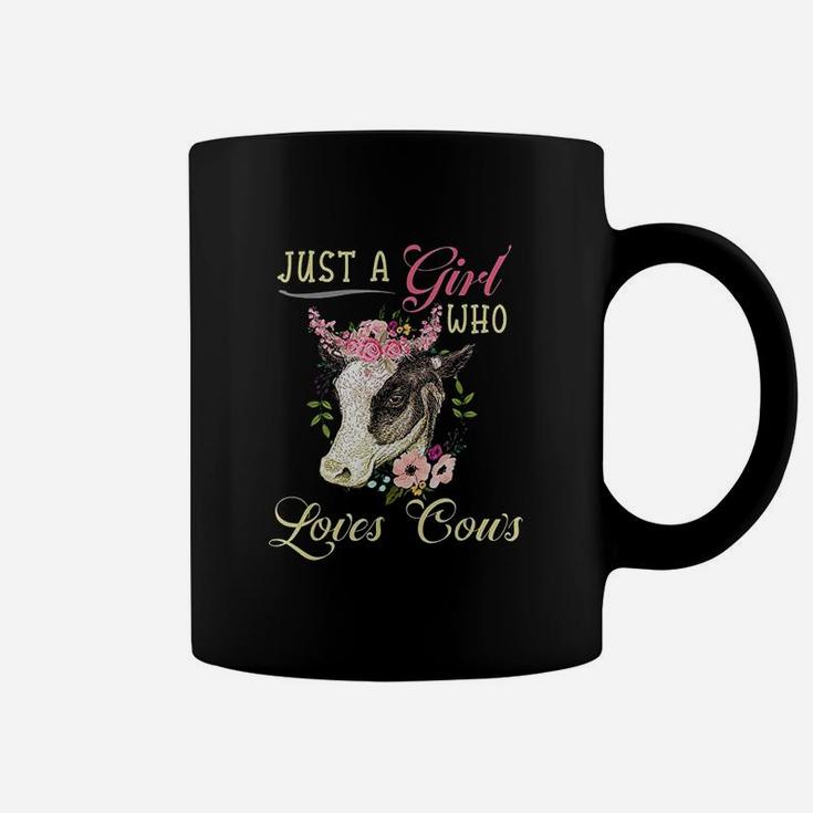 Funny Just A Girl Who Loves Cows Girls Coffee Mug