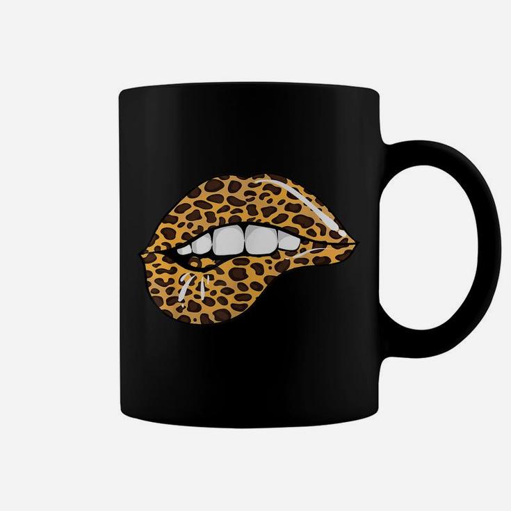 Funny Leopard Lips | Cool Women Mouth Cheetah Lipstick Gift Coffee Mug