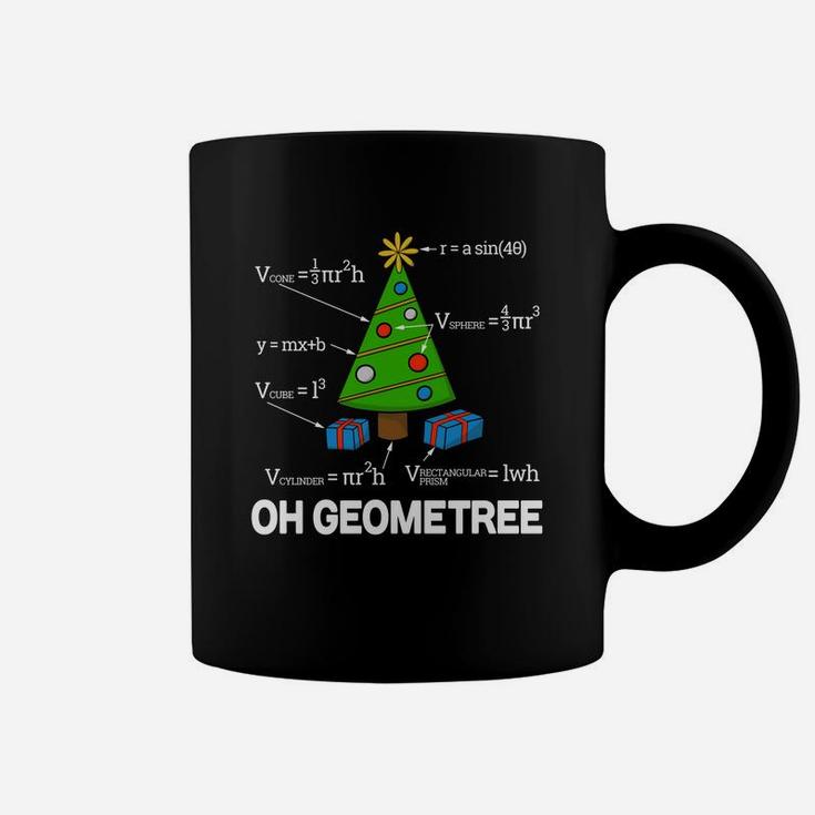 Funny Math Geometry Christmas Tree Pun Teacher Sweatshirt Coffee Mug