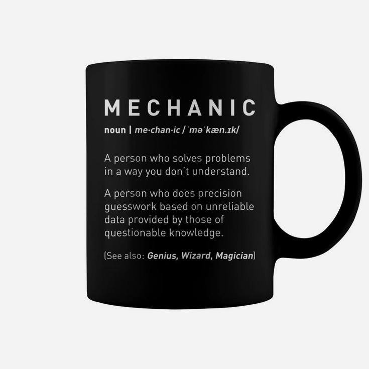 Funny Mechanic Meaning - Mechanic Noun Definition Raglan Baseball Tee Coffee Mug