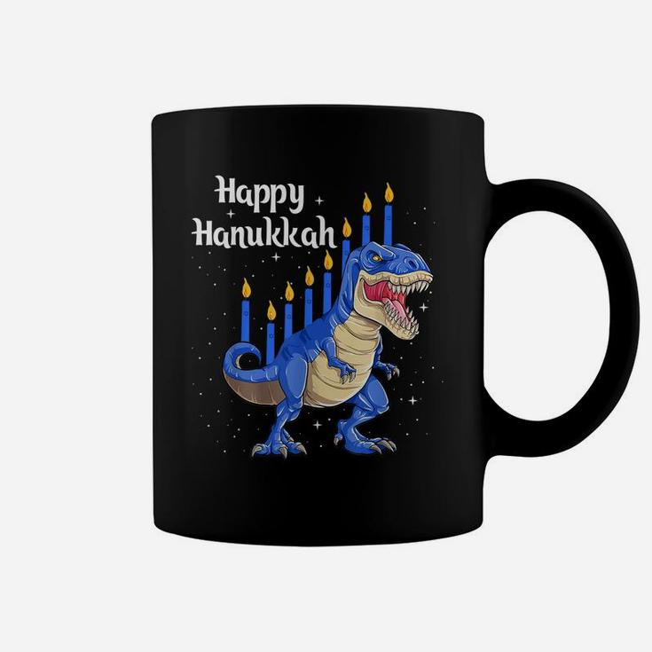 Funny Menorasaurus Rex Dinosaur Chanukkah Happy Hanukkah Coffee Mug