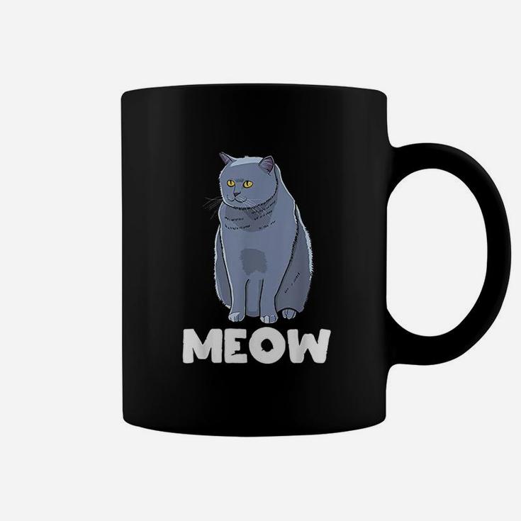 Funny Meow Cat Lady And Cats Kittens People Men Women Coffee Mug