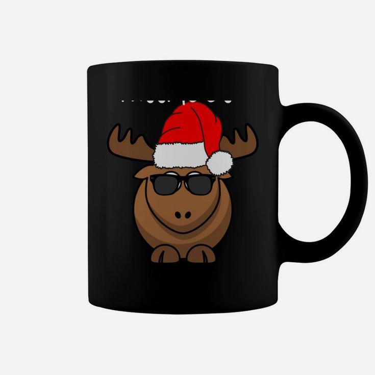 Funny Merry Kissmoose Xmas Antlers Santa Hat Decor Women Men Sweatshirt Coffee Mug