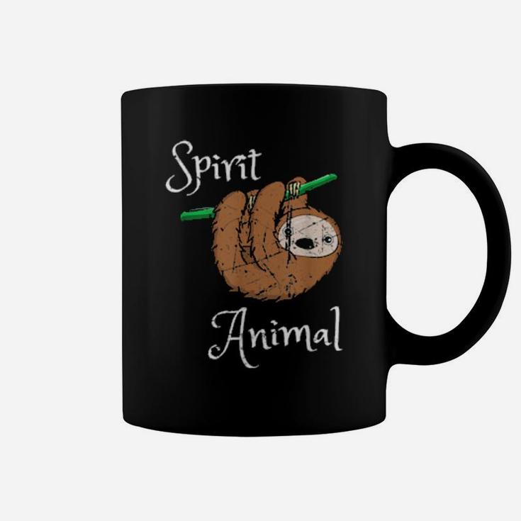 Funny My Spirit Animal Sloth Introvert Distressed Coffee Mug