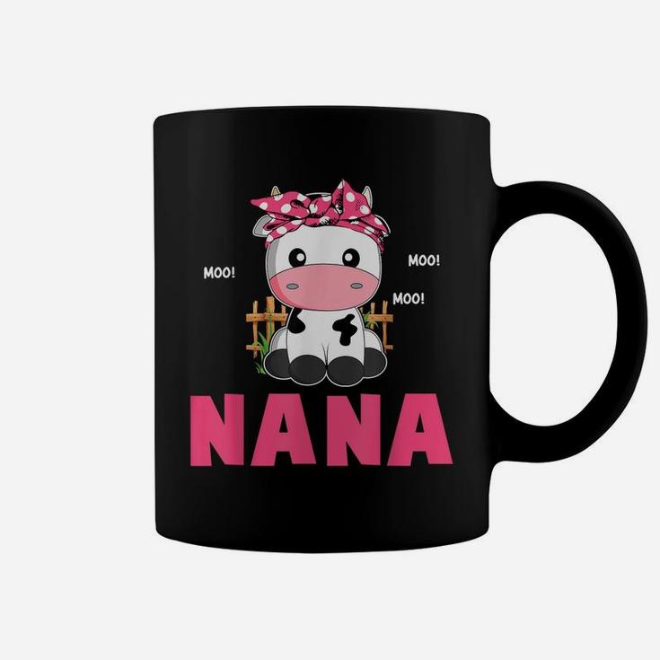 Funny Nana Cow Cute Cow Farmer Birthday Matching Family Coffee Mug