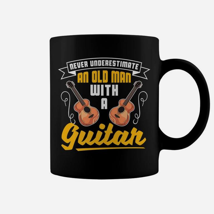Funny Never Underestimate An Old Man With A Guitar Coffee Mug