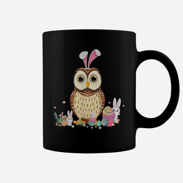 Funny Owl Bunny Ear Easter Day Hunting Egg Rabbit Coffee Mug
