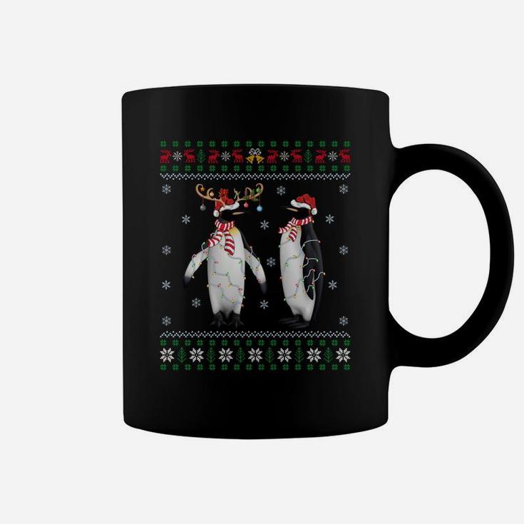 Funny Penguin Xmas Gift Santa Hat Ugly Penguin Christmas Sweatshirt Coffee Mug
