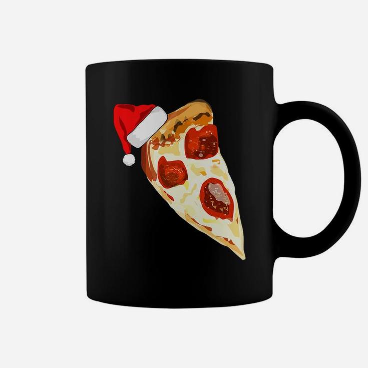Funny Pizza Lover Santa Hat Christmas Pajama Pepperoni Gift Coffee Mug