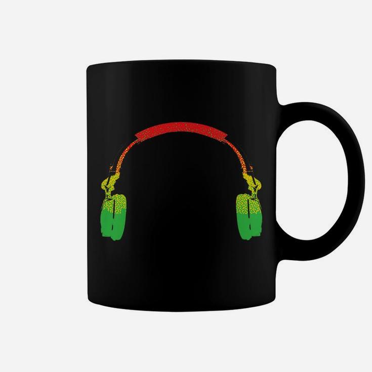 Funny Rasta Gift For Men Women Cool Rasta Colors Headphone Coffee Mug