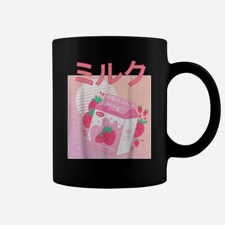 Funny Retro 90S Japanese Kawaii Strawberry Milk Shake-Carton Coffee Mug