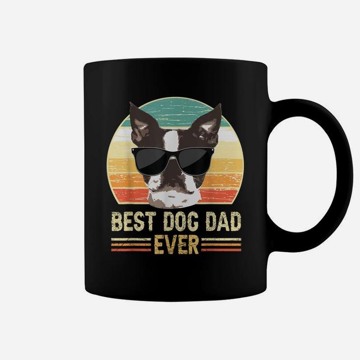 Funny Retro Best Dog Dad Ever Shirt, Dog With Sunglasses Coffee Mug