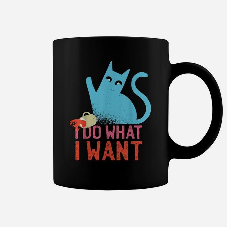 Funny Retro Rebel Cat I Do What I Want Cat Lovers Coffee Mug