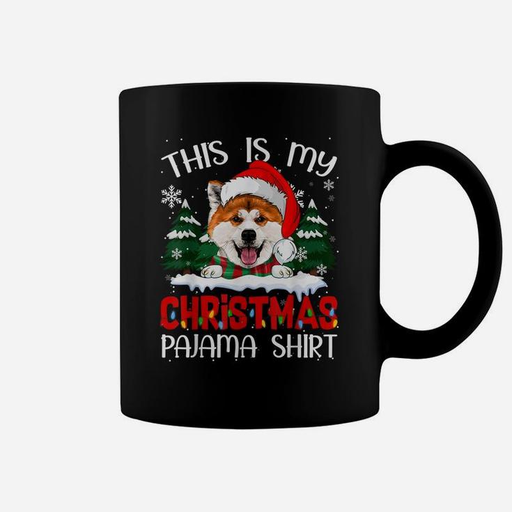 Funny Santa Hat Akita Xmas This Is My Christmas Pajama Coffee Mug