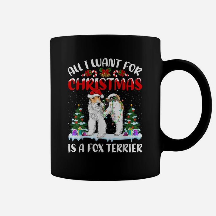 Funny Santa Hat All I Want For Christmas Is A Fox Terrier Coffee Mug