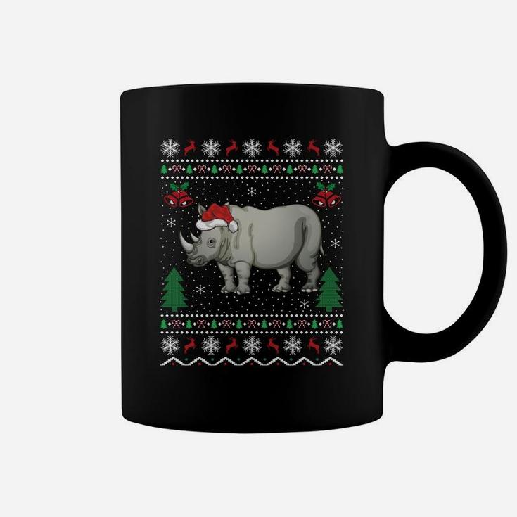 Funny Santa Rhinoceros Xmas Gift Ugly Rhino Christmas Coffee Mug