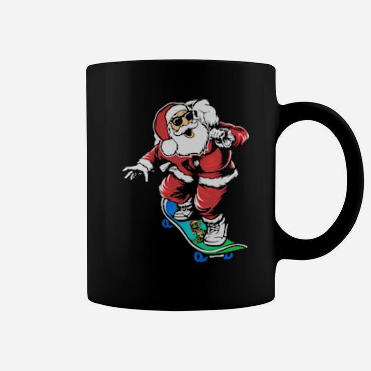 Funny Santa Skateboarding Coffee Mug