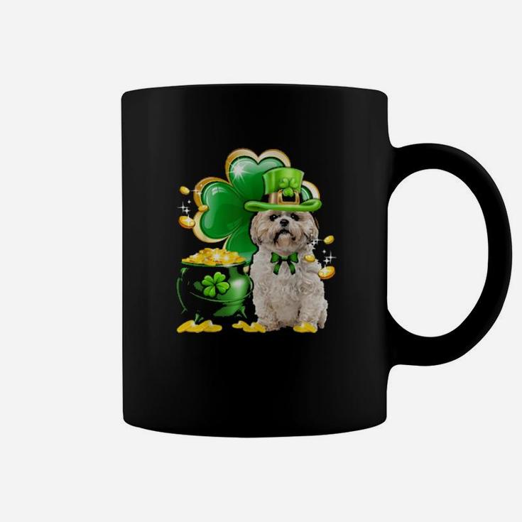 Funny Shih Tzu Dog Shamrock Irish Saint St Patrick Day Coffee Mug