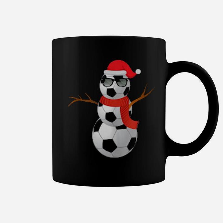 Funny Soccer Football Snowman Holiday Spirit Xmas Coffee Mug
