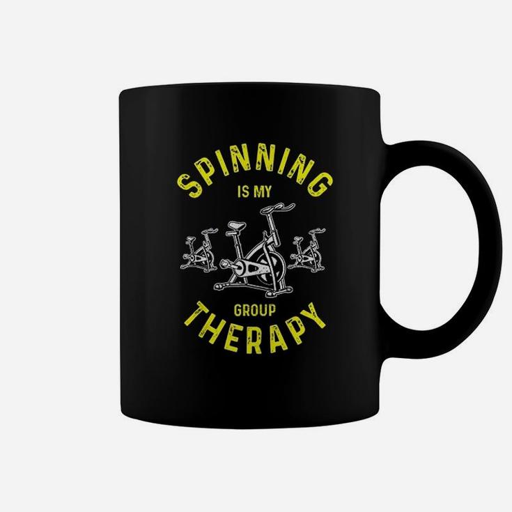 Funny Spin Class Spinning Is My Group Therapy Coffee Mug