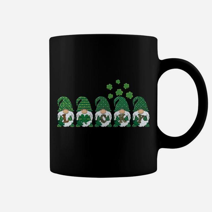 Funny St Patricks Day Green Gnome Leopard Pattern Shamrock Coffee Mug