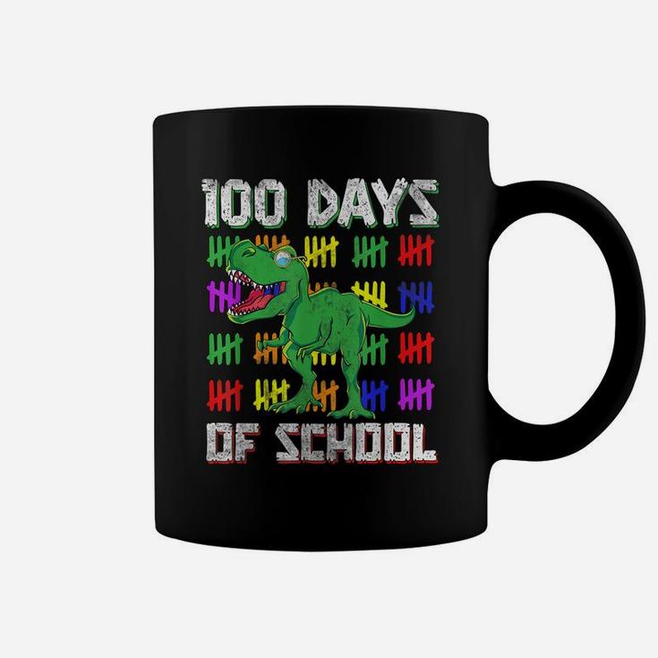 Funny Student Gift Dino T Rex Dinosaur 100 Days Of School Coffee Mug