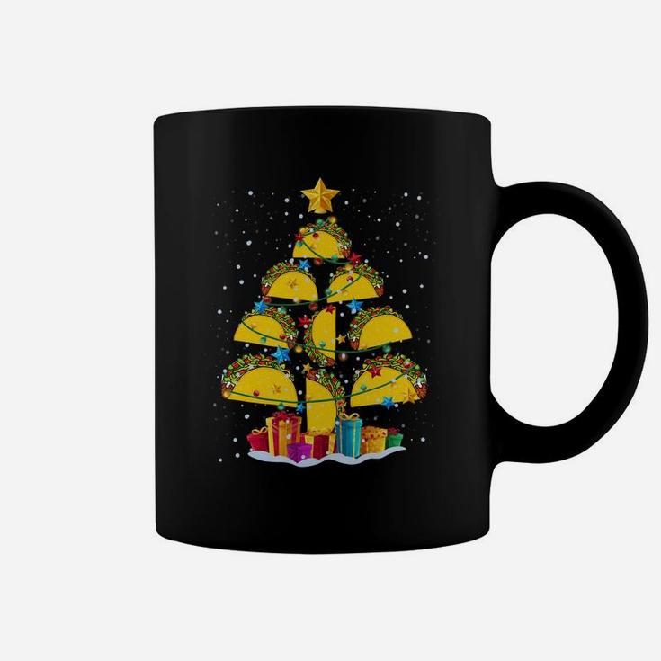 Funny Tacos Lovers Christmas Tree Noel Favorite Foods Xmas Sweatshirt Coffee Mug