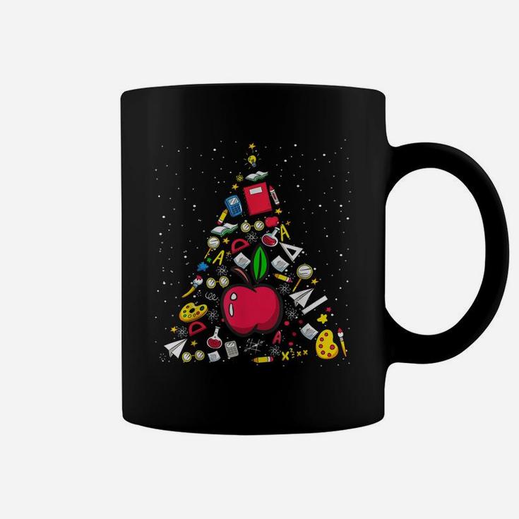 Funny Teacher Math Geometry Science Christmas Tree Teacher Coffee Mug