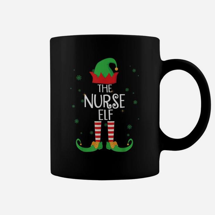 Funny The Nurse Elf Matching Family Group Gift Christmas Coffee Mug