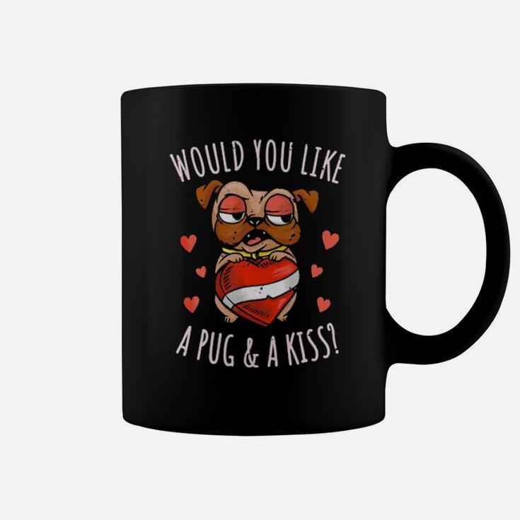 Funny Valentines Day Pug And A Kiss Gift Coffee Mug