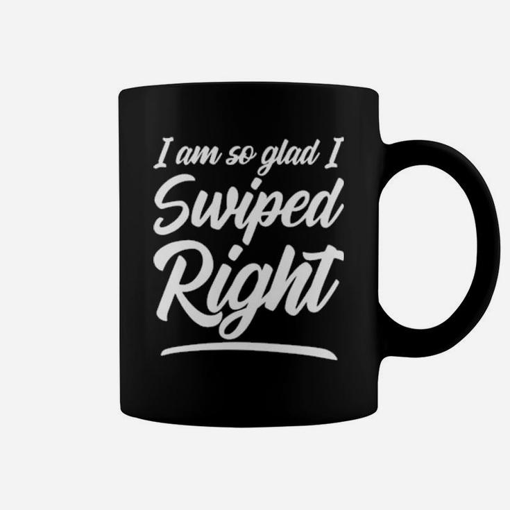 Funny Valentine's Gift For Him Her So Glad I Swiped Right Classic Coffee Mug