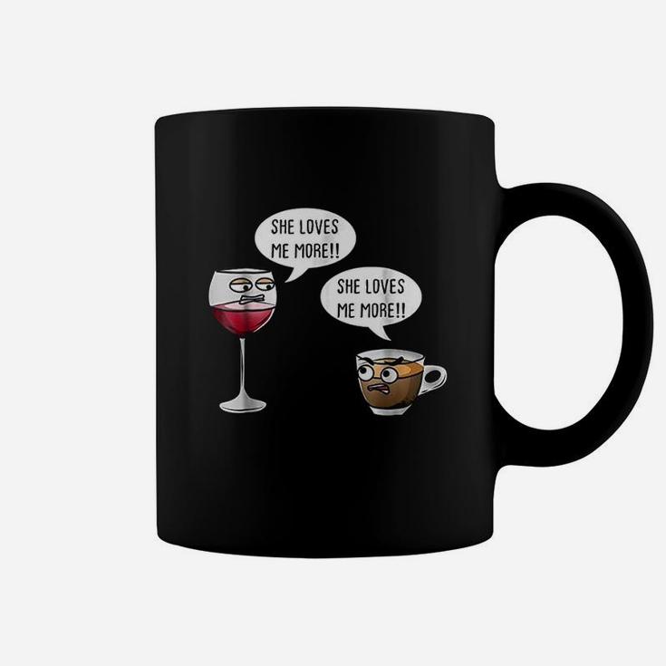 Funny Wine Vs Coffee Coffee Mug