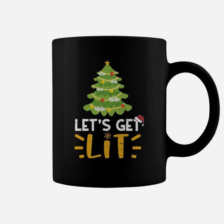 Funny Xmas Drunk Let's Get Lit - Christmas Drinking Sweatshirt Coffee Mug