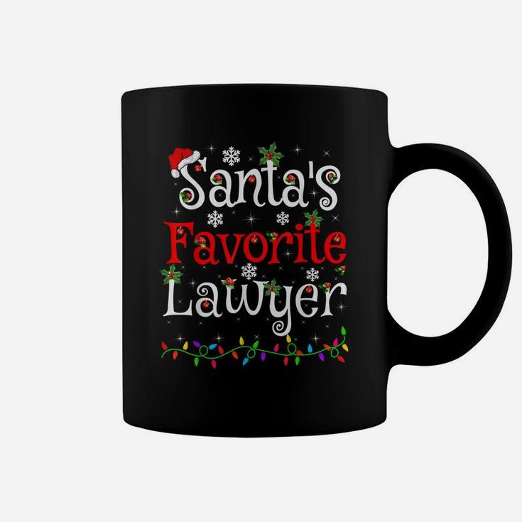 Funny Xmas Lighting Santa's Favorite Lawyer Christmas Coffee Mug