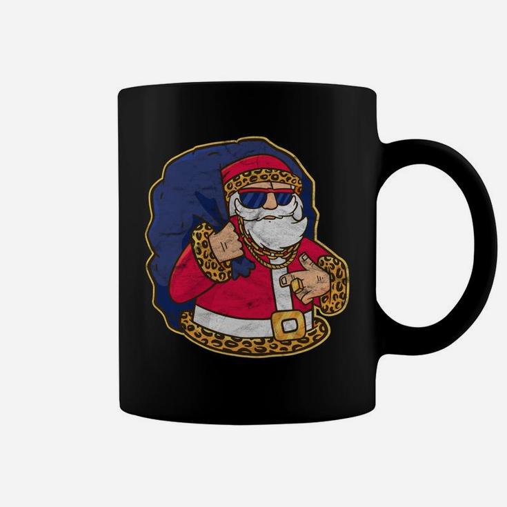 Funny Xmas Ugly Christmas Rapper Santa Claus Sweatshirt Coffee Mug