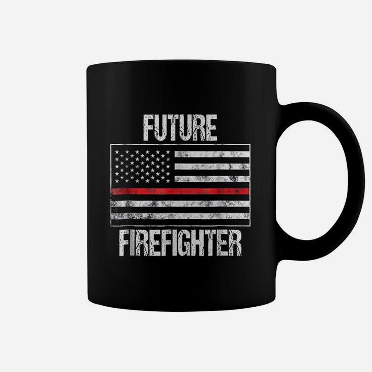 Future Firefighter Us Red Line Flag Fireman Coffee Mug
