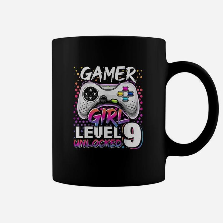 Gamer Girl Level 9 Unlocked Video Game 9Th Birthday Gift Coffee Mug