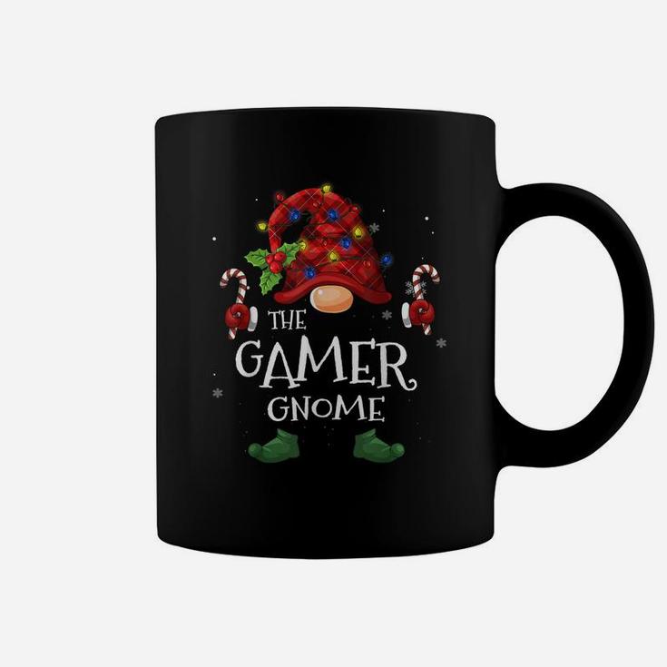 Gamer Gnome Buffalo Plaid Christmas Tree Light Coffee Mug