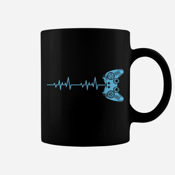 Gamer Heartbeat Lifeline Modern Video Game Controller Gift Coffee Mug
