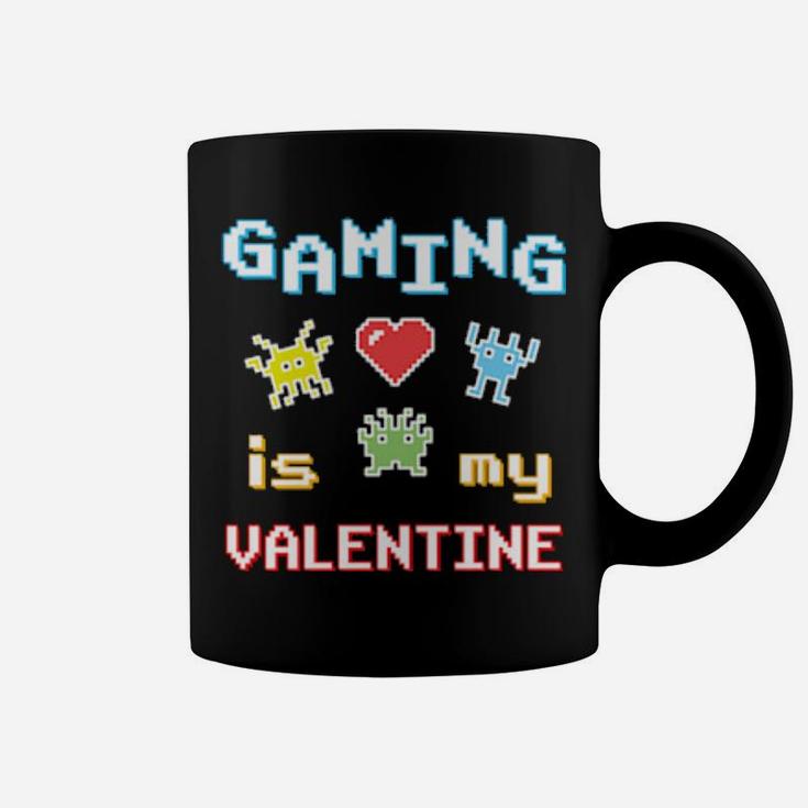 Gaming Is My Valentine Retro Pixel Coffee Mug