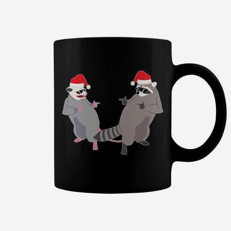 Garbage Gang Opossum Raccoon Santa Claus Merry Trashmas Gift Coffee Mug