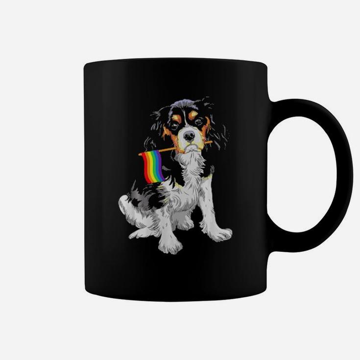 Gay Flag Cavalier King Charles Spaniel Coffee Mug