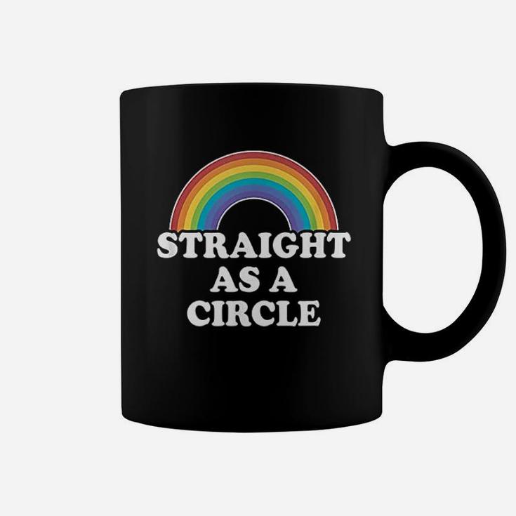 Gay Pride Men Women Lgbt Rainbow Straight As A Circle Coffee Mug