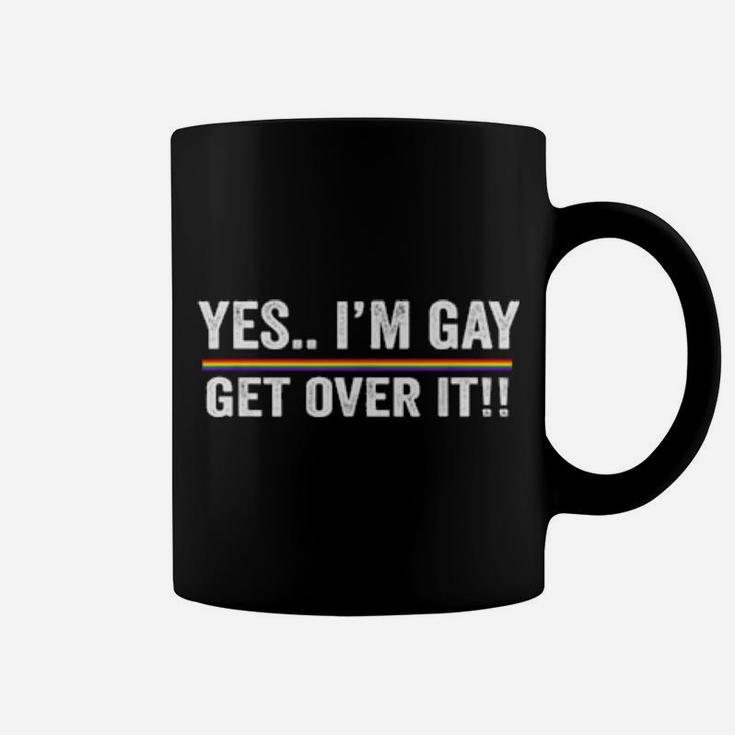 Gay Sarcastic Get Over It Cool Pride Rainbow Colors Coffee Mug