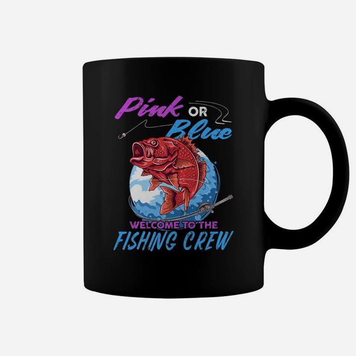 Gender Reveal Fishing Family Pink Blue Welcome Fishing Crew Coffee Mug