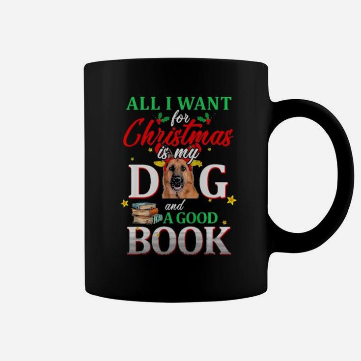 German Shepherd My Dog And A Good Book For Xmas Gift Coffee Mug