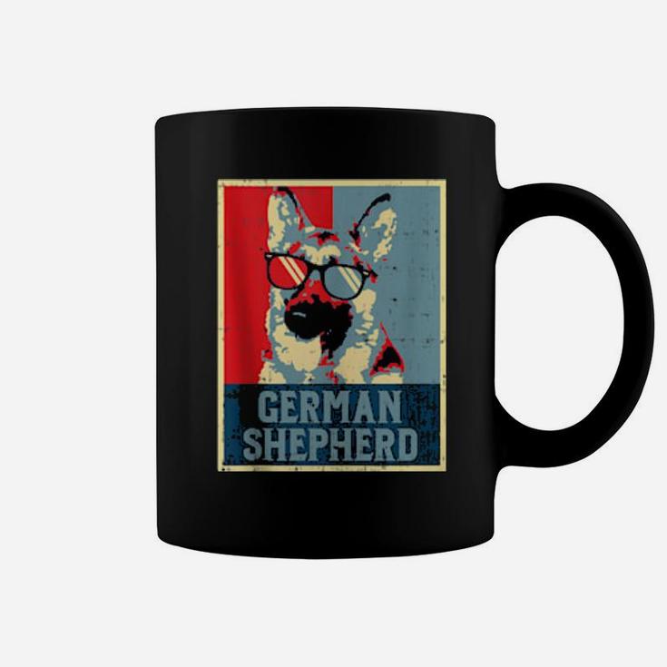 German Shepherd Obama Poster Vintage Dog Owner Coffee Mug