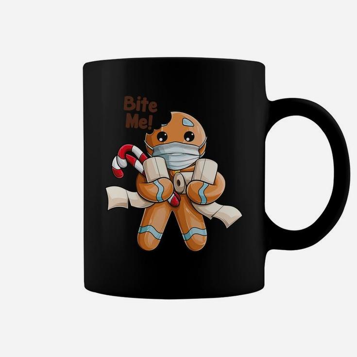 Gingerbread Man Bite Me Gifts For Christmas Funny Sweatshirt Coffee Mug